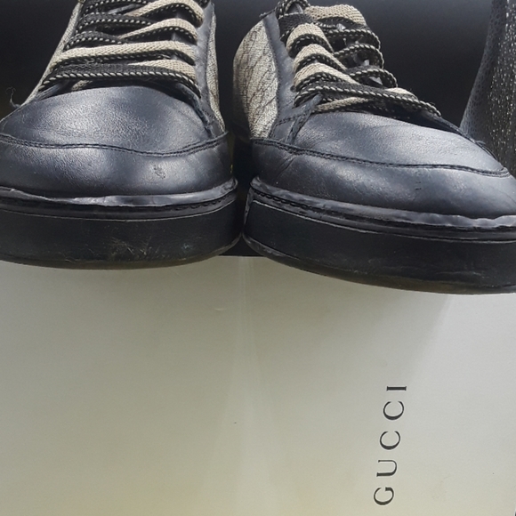 Authentic Gucci GG supreme black tan sneakers - Picture 4 of 8